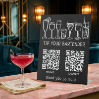 SCAN TO PAY QR CODES Cocktails Bartender Tip Jar