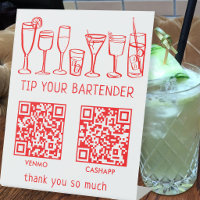 SCAN TO PAY QR CODES Cocktails Bartender Tip Jar