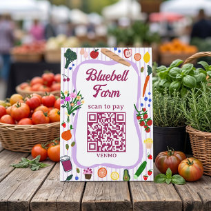 SCAN TO PAY QR Farmers Market Farm Stand CUSTOM Pedestal Sign