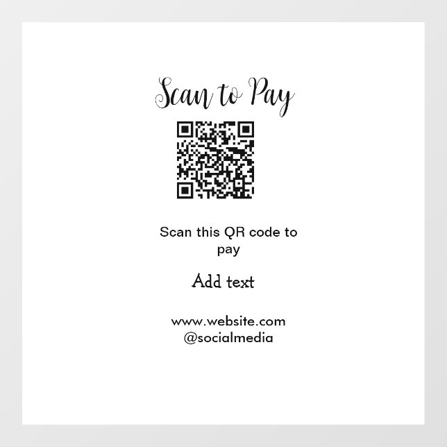 Scan to pay scan QR code add website email details (Sheet)