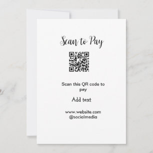 Scan to pay scan QR code add website email details Holiday Card