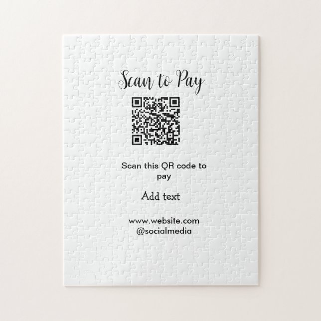 Scan to pay scan QR code add website email details Jigsaw Puzzle (Vertical)