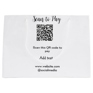 Scan to pay scan QR code add website email details Large Gift Bag