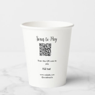 Scan to pay scan QR code add website email details Paper Cups