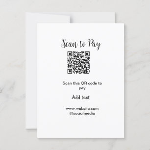 Scan to pay scan QR code add website email details Postcard