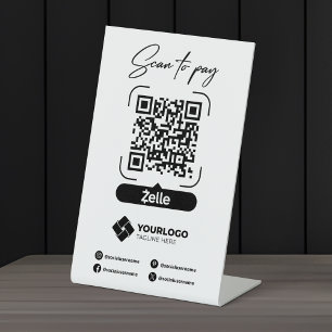 Scan to Pay Sign QR Code Zelle Payment