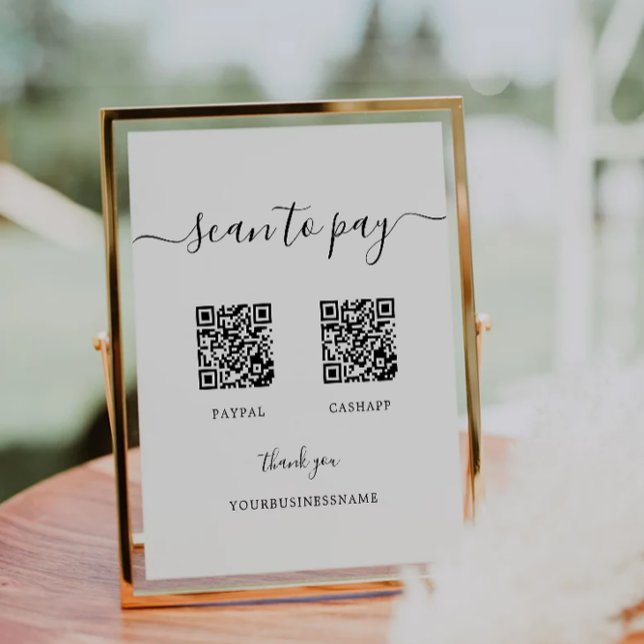 Scan to Pay Sign, Venmo, Cash App, PayPal QR Sign (Scan to Pay Sign, Venmo, Cash App, PayPal QR Sign)