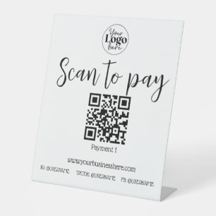 Scan to pay small business modern QR code Pedestal Sign