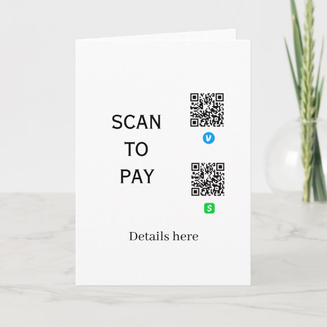 scan to pay venmo cashapp QR code details here nam Card (Front)