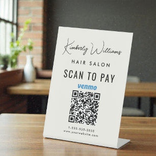 Scan To Pay Venmo QR Code Business Pedestal Sign