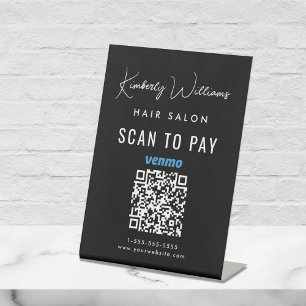 Scan To Pay Venmo QR Code Business Pedestal Sign