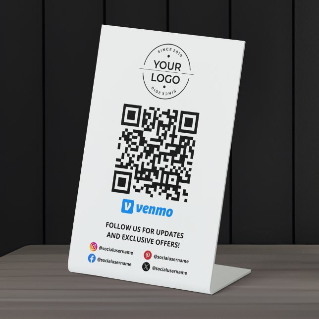 Scan to Pay Venmo QR Code Pedestal Sign (Creator Uploaded)