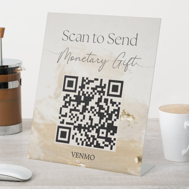 Scan to Send Monetary Gift Pedestal Sign (In SItu)