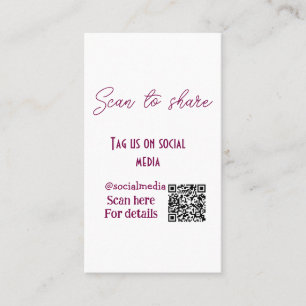 Scan to share tag us on social media QR code simpl