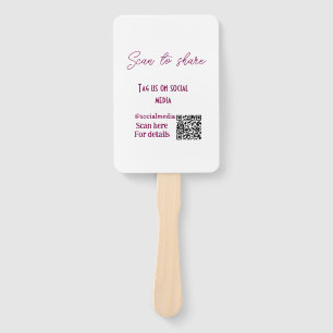Scan to share tag us on social media QR code simpl Hand Fan