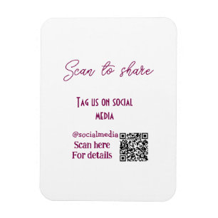 Scan to share tag us on social media QR code simpl Magnet