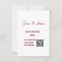 Scan to share tag us on social media QR code simpl