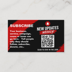 Scan to Subscribe QR Code Design Template Business Card