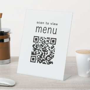 Scan to View Menu QR Restaurant Modern Pedestal Sign