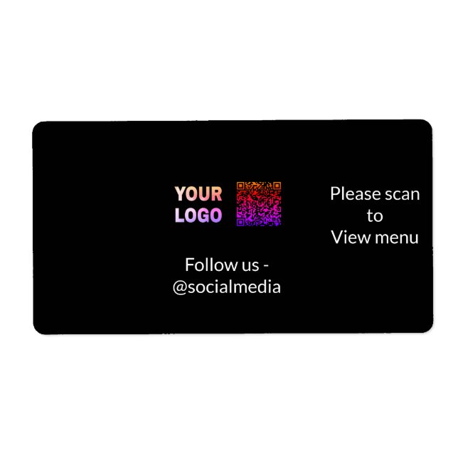 Scan to view menu resturant hotel QR Add logo text (Front)