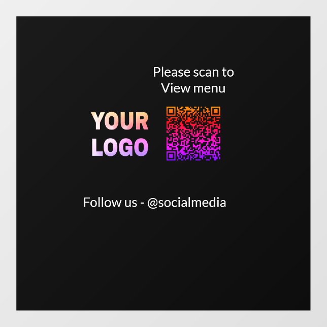 Scan to view menu resturant hotel QR Add logo text (Sheet)