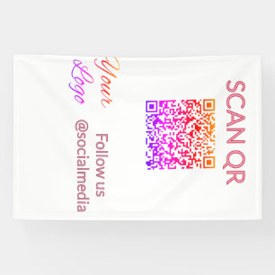 Scan to view menu resturant hotel QR Add logo text Banner