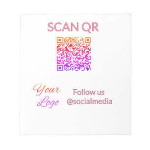Scan to view menu resturant hotel QR Add logo text Notepad