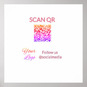 Scan to view menu resturant hotel QR Add logo text Poster