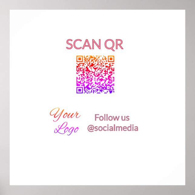 Scan to view menu resturant hotel QR Add logo text Poster (Front)