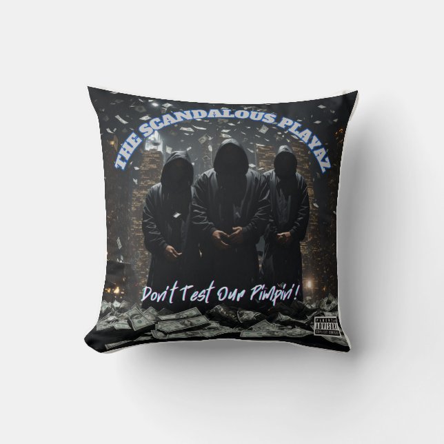 Scandalous Playaz Throw Pillow (Front)