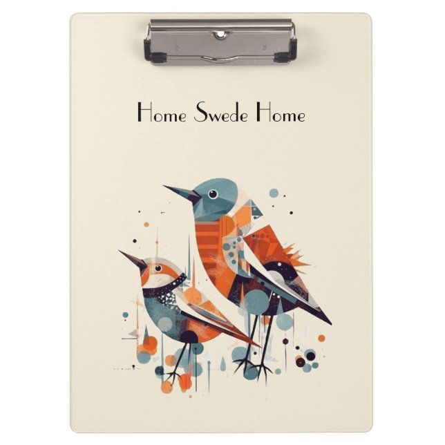 Scandi Aviary Duet, custom Clipboard (Front)