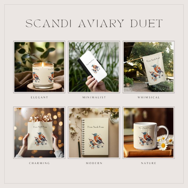 Scandi Aviary Duet, custom Glass Coaster (Creator Uploaded)