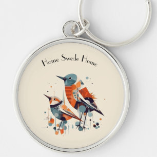 Scandi Aviary Duet, custom Key Ring