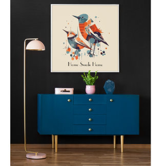 Scandi Aviary Duet, custom Poster