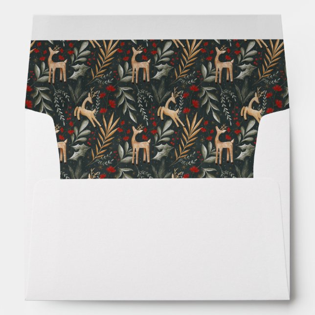 Scandi Christmas Envelope Return Address Nordic  (Back (Bottom))