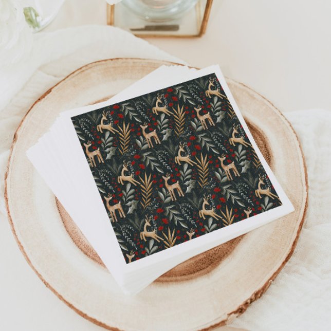 Scandi Christmas Paper Napkins Nordic Holiday Deer (Creator Uploaded)