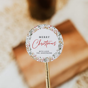 Scandi Christmas Sticker Holiday Label Nordic Deer