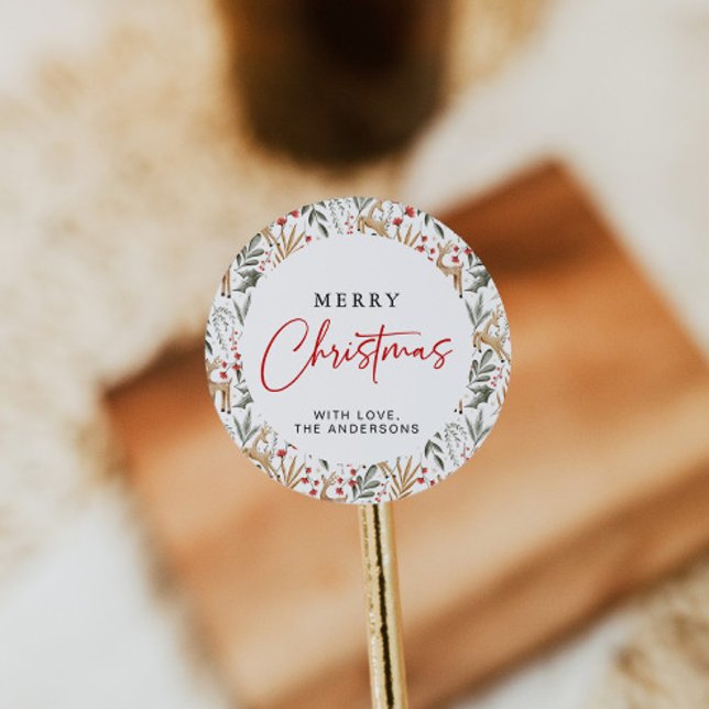 Scandi Christmas Sticker Holiday Label Nordic Deer (Creator Uploaded)