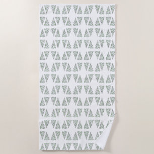 Scandi Christmas Tree Pattern Beach Towel