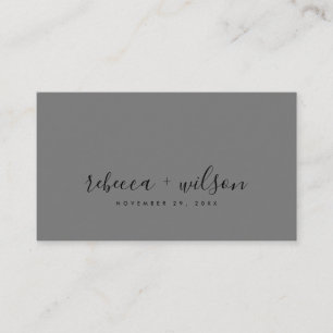 SCANDI CLEAN DARK GREY MINIMAL WEDDING THANK YOU BUSINESS CARD