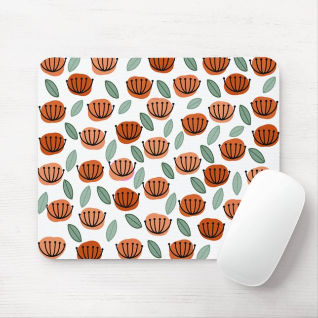 Scandi Cup Flowers Mouse Pad (With Mouse)