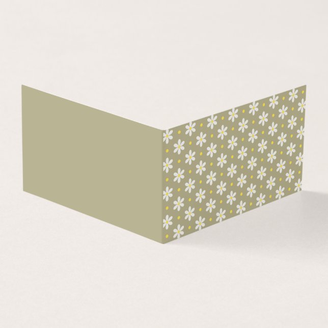 Scandi Daisy Pattern Custom Color Folded Card (Outside)