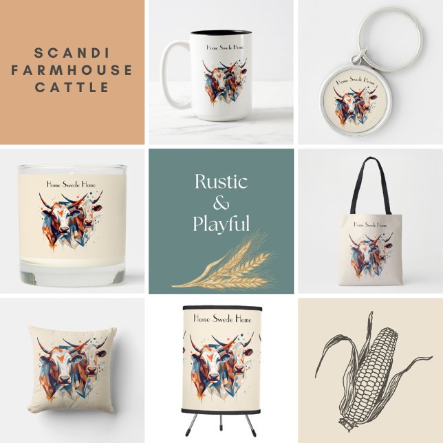 Scandi Farmhouse Cattle, custom 7.5 Cm Round Badge (Creator Uploaded)