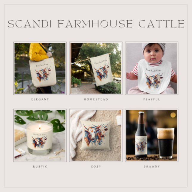 Scandi Farmhouse Cattle, custom Shower Curtain (Creator Uploaded)