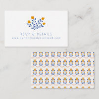 Scandi Folk Flowers in Blue and Yellow Wedding