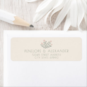 Scandi Folk Flowers Pink Sage Return Address