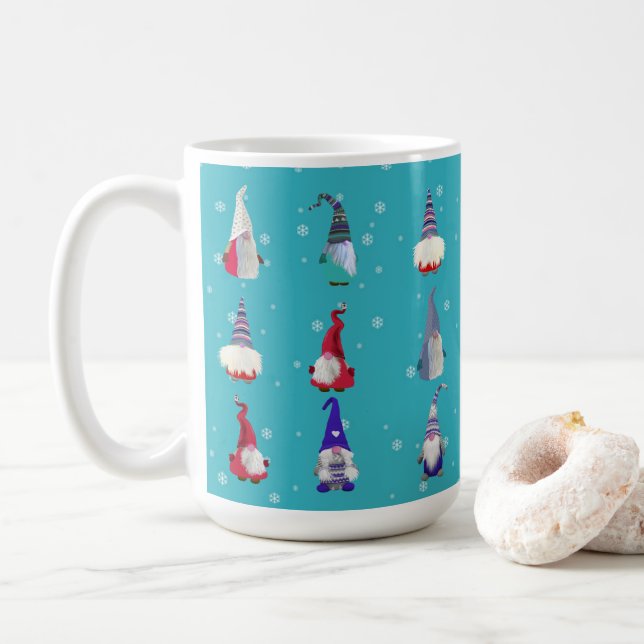 Scandi Gnomes Christmas Coffee Mug (With Donut)