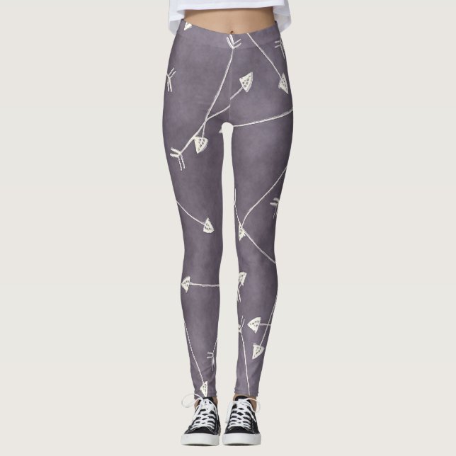 Scandi grey arrows leggings (Front)