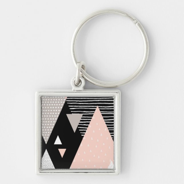 Scandi Mountain Peak Design Key Ring (Front)