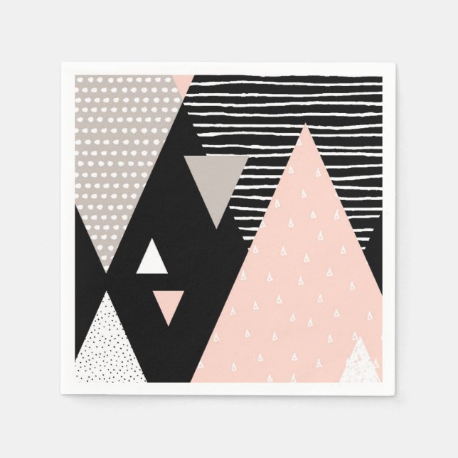 Scandi Mountain Peak Design Napkin (Front)